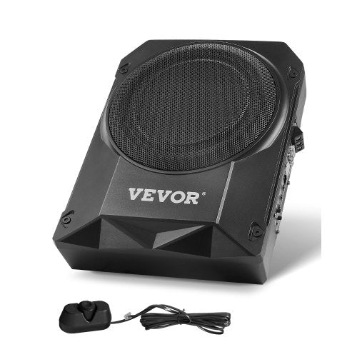10" 400W Underseat Car Subwoofer, Slim Powered Car Subwoofers Under the Seat, Low Profile Audio Sub Built-in Amplifier, High/Low Level Input & Volume Controller for SUVs, Car, Truck, RV