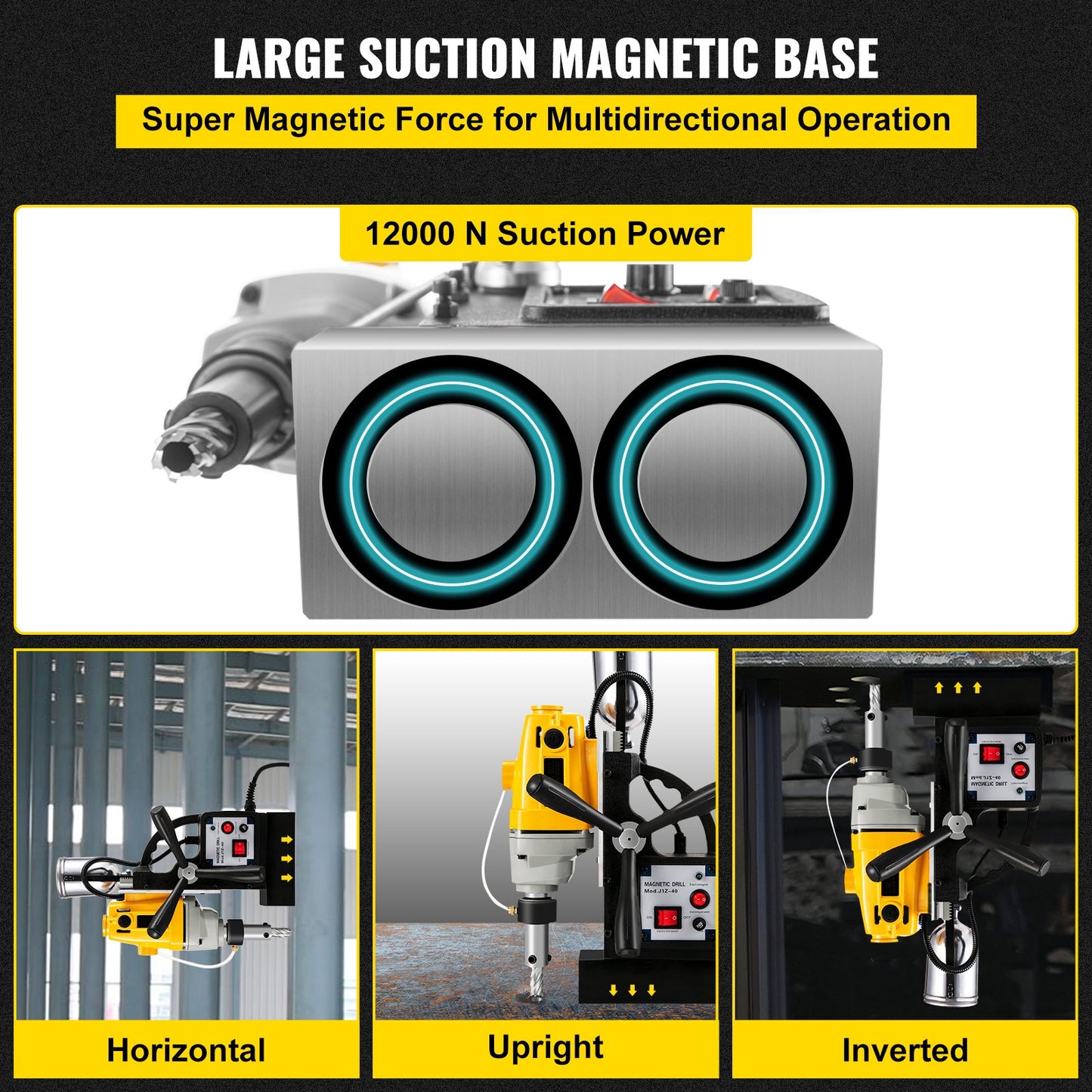 MD40 38,1 mm elektrisk magnetborrpress Borrmaskin med 11 delar HSS-skärsats Precisionsringformad skärsats Kompakt omkopplingsbar Evolution 1100W magnetkraft