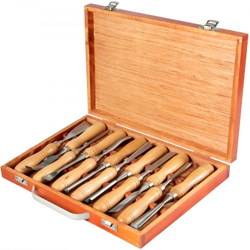 Wood Chisel Sets 12pcs Lathe Chisels 3-3/4Inch /95MM Woodworking Chisels 9Inch Wood Lathe Tools Wood Chisels Lathe Tools for Wood Carving Root Carving Furniture Carving Lathes
