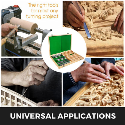 Svarvmejsel 8-delars träsvarvmejsel skärning snidning HSS-stålblad träsvarvverktyg svarvmejselsats för förvaring för träsvarvning lövträ en gratis mejsel