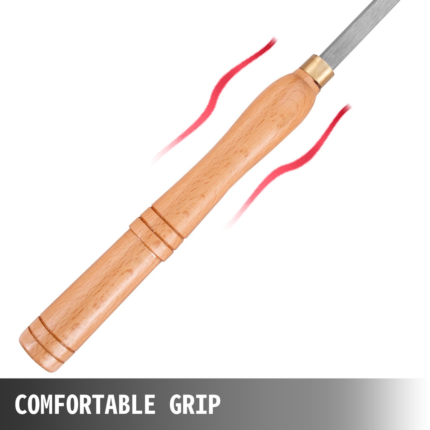 Träsvarvverktyg för svarv 4-delars set, hårdmetallsvarvverktyg med diamantform, runda, fyrkantiga skärare, svarvmejslar med bekväma grepphandtag, svarvverktyg för hantverk, gör-det-själv-hobbyister