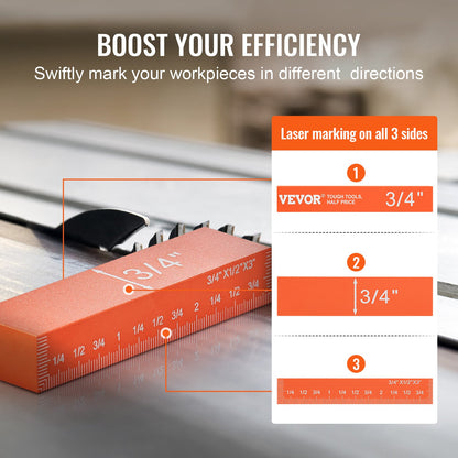 Setup Blocks Woodworking Tools, 16-Piece, Precision Height Gauge Block Set, with Clearly Laser Engraved Size Markings and Storage Case, Aluminum Setup Bars for Router and Table Saw Accessories
