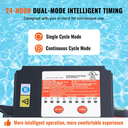 Sandfilterpump för ovanmarkspooler, 400 mm/16 tum, 18 000 l/h, 850 W simbassängpumpar och filterkombination med 6-vägs flerportsventil och silkorg, för hushålls- och kommersiella pooler