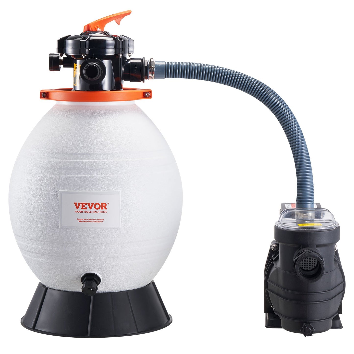 Sandfilterpump för ovanmarkspooler, 400 mm/16 tum, 18 000 l/h, 850 W simbassängpumpar och filterkombination med 6-vägs flerportsventil och silkorg, för hushålls- och kommersiella pooler