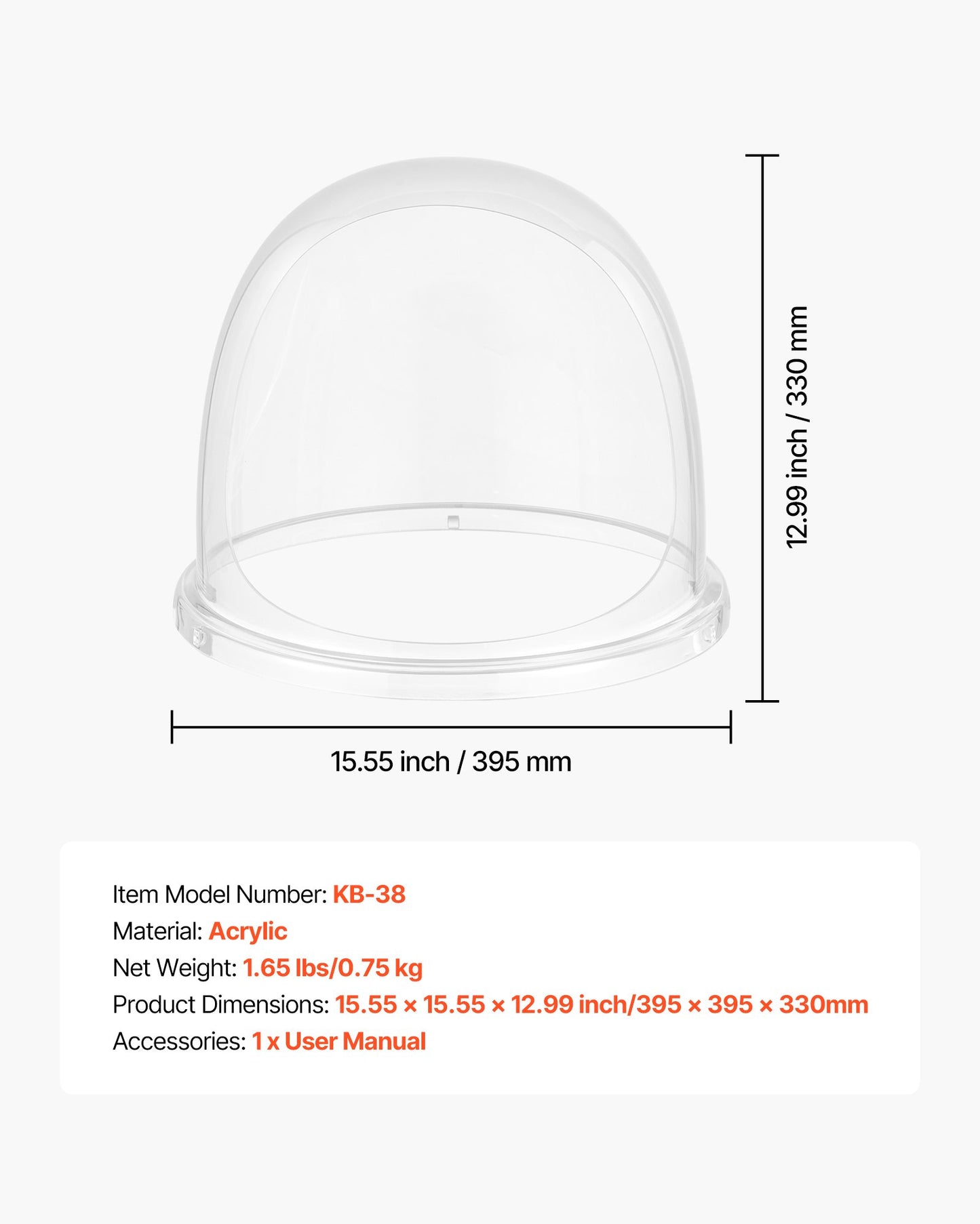 Cotton Candy Machine Cover, Transparent Acrylic Dome Bubble Shield, Cotton Candy Machine Bubble Shield Compatible with 381mm Cottons Candies Machines Bowl for Party, Shops, Bottom Groove Design