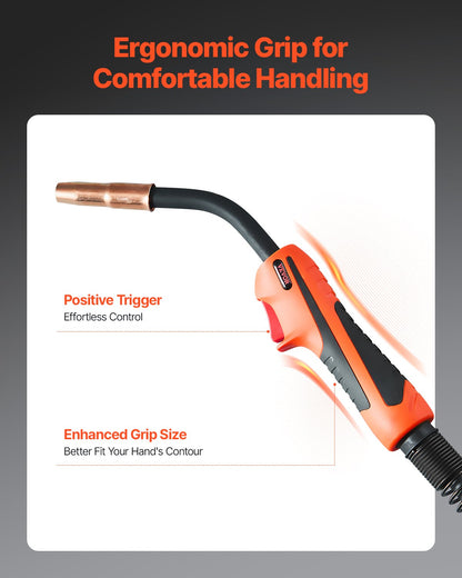 250Amp Mig Welding Gun with 15FT Cable, Compatible with LincoIn Power MlG 200, 215, 216, 255 and Wire-Matic 255 Welders, Suitable for 0.035" and 0.045" Welding Wires