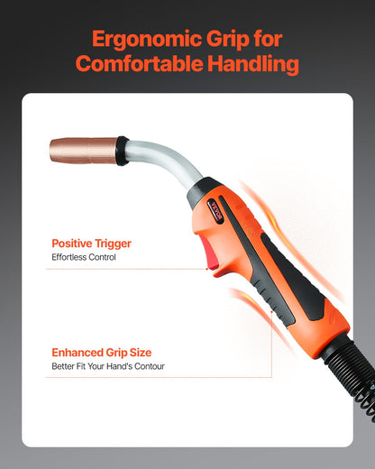 250Amp Mig Welding Gun with 15FT Cable, Compatible with Millermatic 200, 210, 212, 250, 250X, 251, 252 Welders, Suitable for 0.030", 0.035" and 0.045" Welding Wires