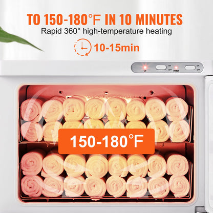 Handduksvärmare, 23L stor kapacitet spa handduksvärmare med genomskinligt fönster, 2 rostfria stålställ, rymmer 50-60 handdukar, 2-i-1 snabb allroundvärme för ansiktsbehandlingar, spa, massage, salong