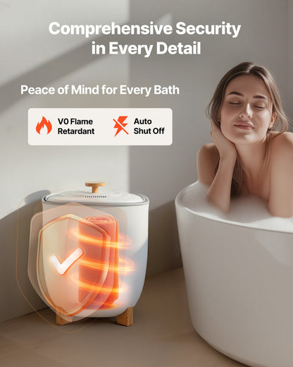 Towel Warmers for Bathroom, 25 L Towel Warmer Bucket with Auto Shut Off for Spa Fits up to 5 Oversized Bath Towels, Blankets, Clothes, Bathrobes, PJ's and More