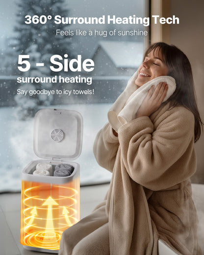 Towel Warmers for Bathroom, Towel Warmer Bucket with Child Lock & High-Temp Indicator & 24H Delay Timer & Auto Shut Off Fits up to 4 Oversized Bath Towels, Blankets, Clothes, Bathrobes and More