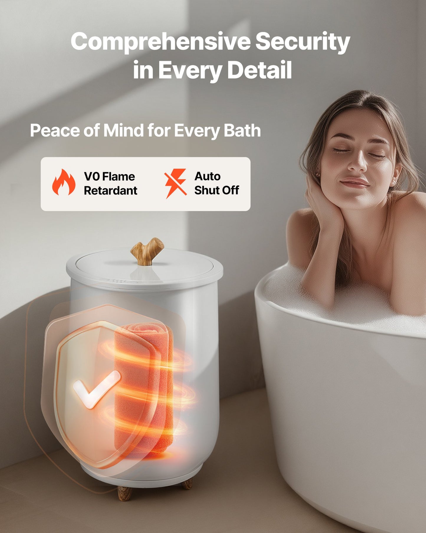 Towel Warmers for Bathroom, Towel Warmer Bucket Auto Shut Off for Spa Fits up to 3 Oversized Bath Towels, Blankets, Clothes, Bathrobes, PJ's and More