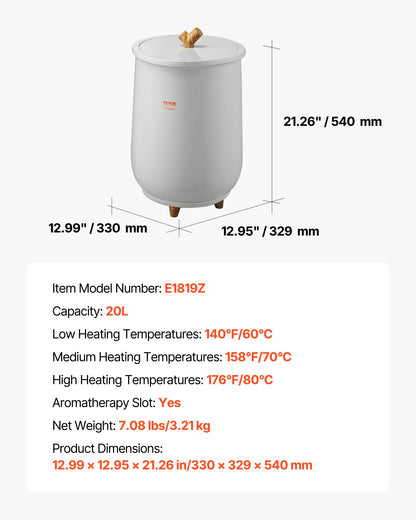 Towel Warmers for Bathroom, Towel Warmer Bucket Auto Shut Off for Spa Fits up to 3 Oversized Bath Towels, Blankets, Clothes, Bathrobes, PJ's and More