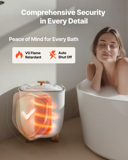 Towel Warmers for Bathroom, 25 L Towel Warmer Bucket with Auto Shut Off for Spa Fits up to 5 Oversized Bath Towels, Blankets, Clothes, Bathrobes, PJ's and More