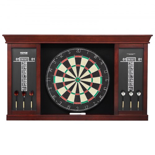Dartboard and Cabinet Set, Ready-to-Play Bundle Official Size Dartboard Cabinet Set, Steel Tip Dart Cabinet, Features Easy Assembly, Complete with All Accessories, Perfect for Cricket Games