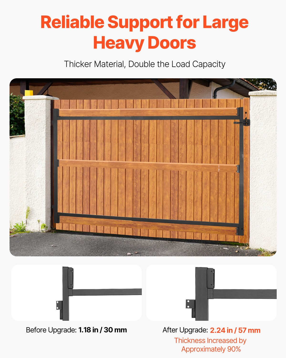 Gate Building Kit, Fits 40 to 72 in Wide Openings, Up from 4 to 5 ft High Fence, Adjustable Gate Building Kit, Anti Sag Full Gate Frame Kit with Latch Lock and Screws, for Wooden Fence, Iron