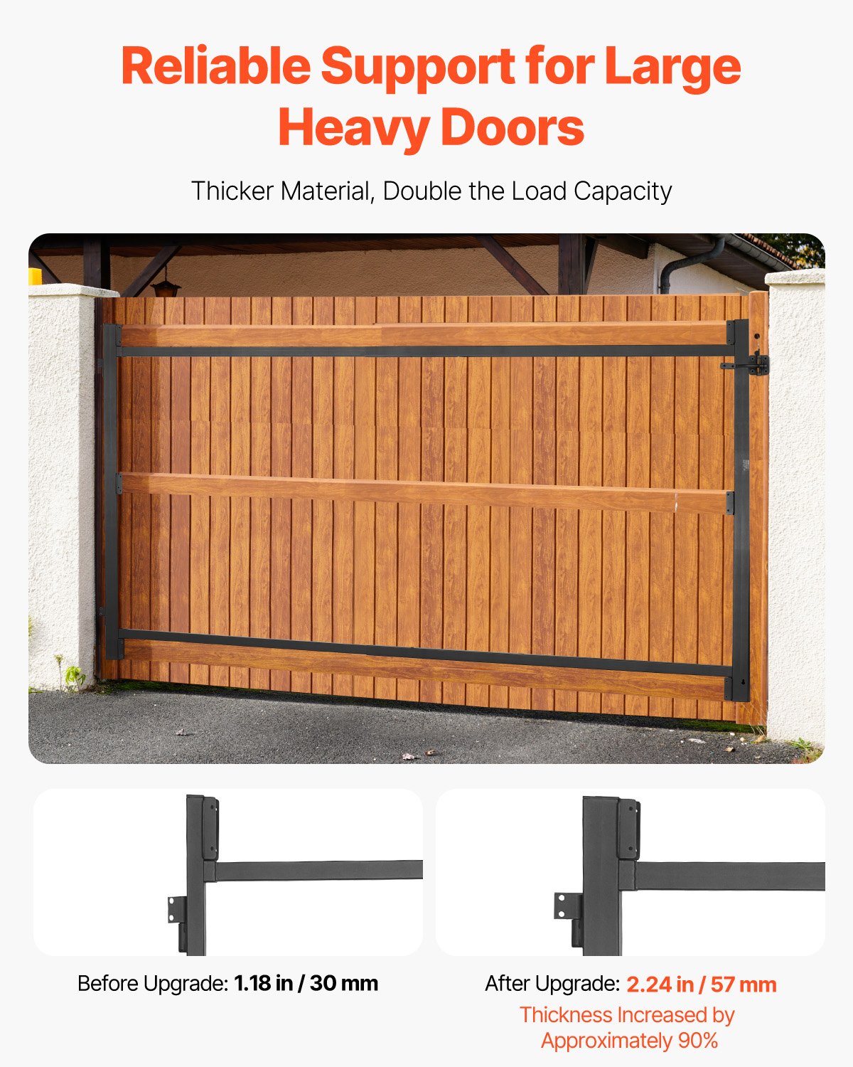 Gate Building Kit, Fits 60 to 96 in Wide Openings, Up from 4 to 5 ft High Fence, Adjustable Gate Building Kit, Anti Sag Full Gate Frame Kit with Latch Lock and Screws, for Wooden Fence, Iron