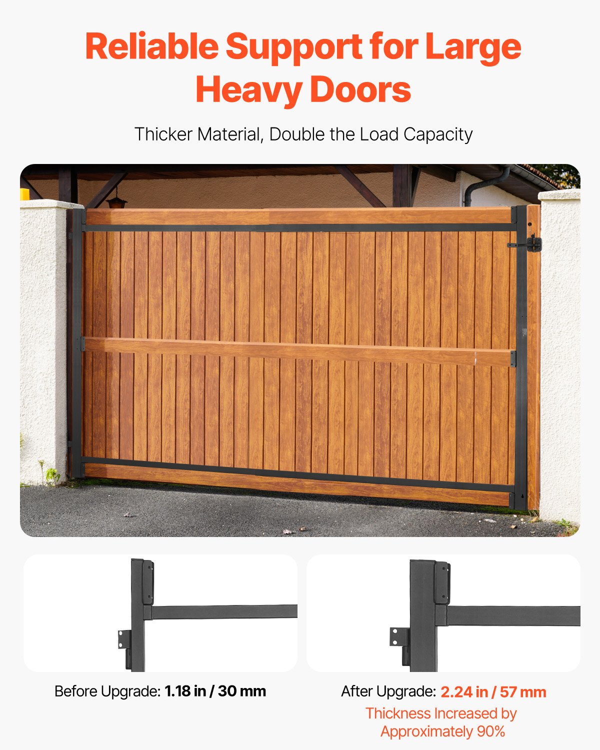 Gate Building Kit, Fits 60 to 96 in Wide Openings, Up from 6 to 7 ft High Fence, Adjustable Gate Building Kit, Anti Sag Full Gate Frame Kit with Latch Lock, Screw, for Wooden Fence, Iron, Black