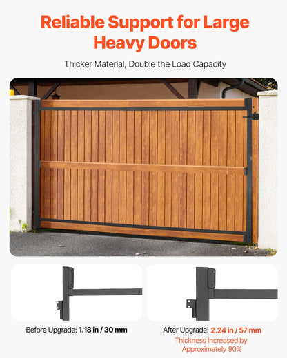 Gate Building Kit, Fits 60 to 96 in Wide Openings, Up from 6 to 7 ft High Fence, Adjustable Gate Building Kit, Anti Sag Full Gate Frame Kit with Latch Lock, Screw, for Wooden Fence, Iron, Black