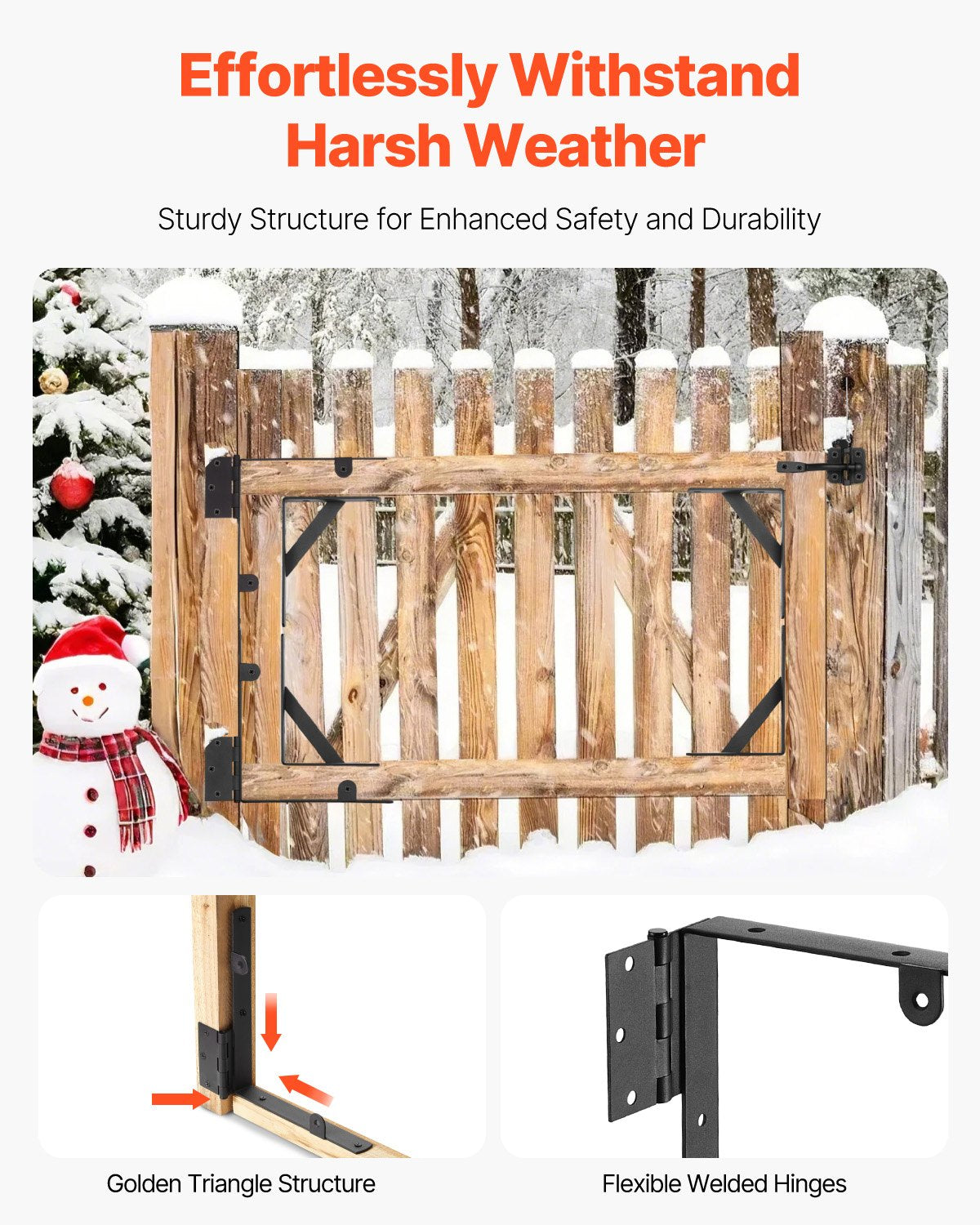 Hörnfäste för grind, 2 set, grindramsfäste med lås, skruvar, för skjulportar, inhägnader, uppfarter, träfönster, järn, svart