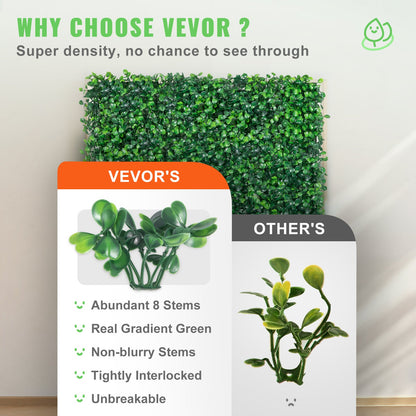 Artificial Boxwood Panel UV 12pcs Boxwood Hedge Wall Panels Artificial Grass Backdrop Wall 20X20" 4cm Green Grass Wall Fake Hedge for Decor Privacy Fence Indoor Outdoor Garden Backyard