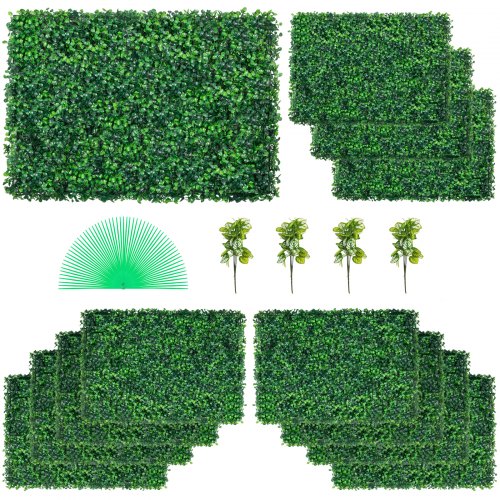 12pcs Artificial Boxwood Panel UV Boxwood Hedge Wall Panels Artificial Grass Backdrop Wall 24X16" 4cm Green Grass Wall Fake Hedge for Decor Privacy Fence Indoor Outdoor Garden Backyard