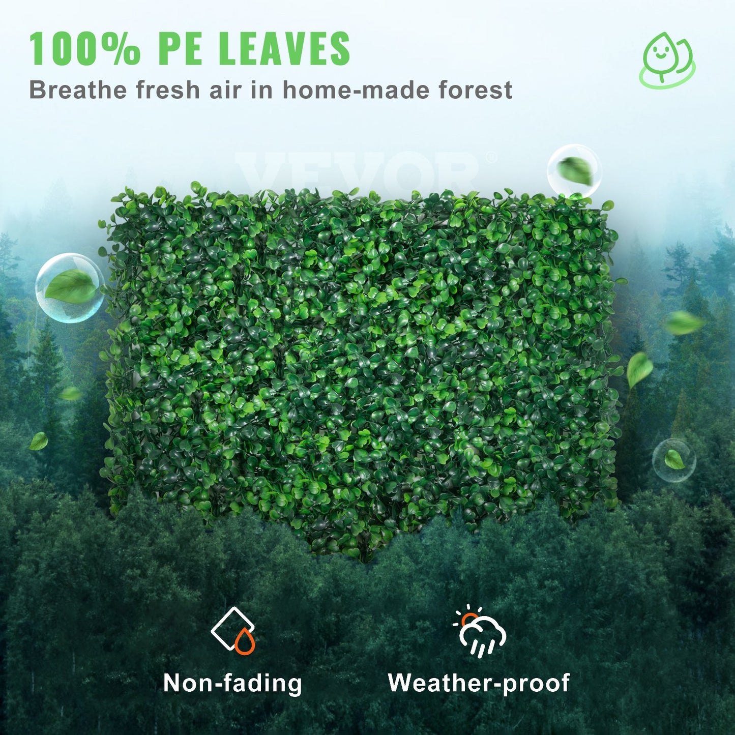 Konstgjord buxbompanel UV 24 st buxbomshäckväggpaneler konstgräs bakgrundsvägg 20" x 20" 4 cm grön gräsvägg konstgjord häck för dekoration avskildhet staket inomhus utomhus trädgård bakgård