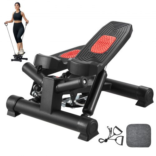 Stair Stepper, Mini Stepper for Exercise at Home, Hydraulic Fitness Twist Stepper with Resistance Bands, Full Body Workout Cardio Equipment, Stair Climber with LCD Monitor, 330LBS Load Capacity