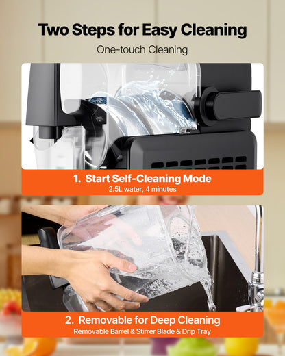 Slushie-maskin, 2,6 l/88 oz, ingen is behövs, slushmaskin för hemmet, fryst dryckesmaskin med 5 förinställda program, margaritamaskin med självrengöring, frysta margaritas, frappés, milkshake och mer