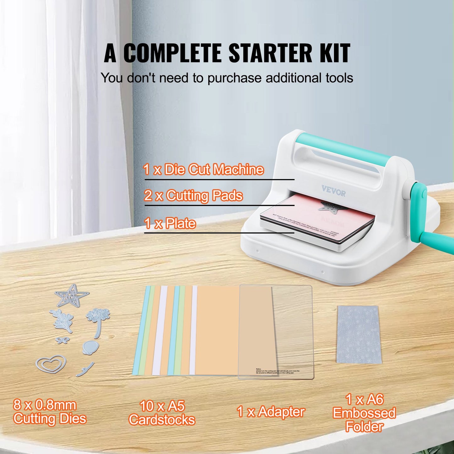 Manuell stans- och präglingsmaskin 15,2 cm öppning för konsthantverk, scrapbooking