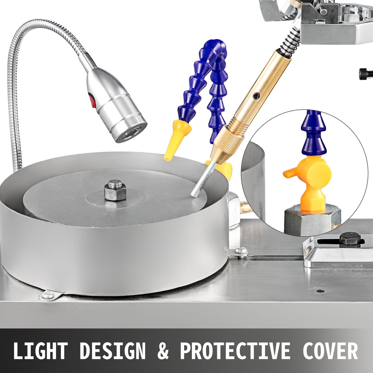 Gem Faceting Machine 6inch Jewelry Polisher Rock Polisher Gem Cutting Machine Lapidary Grinder Polisher Machine Lapidary Equipment with Water Pump Mechanical Handle for Gem Jade Stone Jewelry