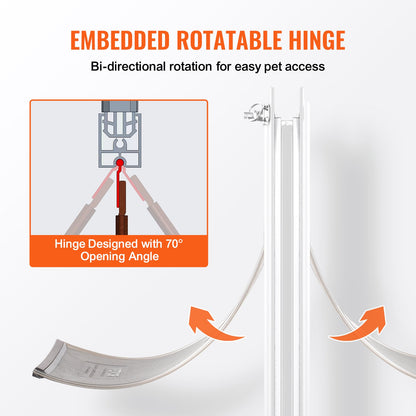Husdjurslucka, 28,5 cm x 41,5 cm aluminiumram med lås- och klaffsystem, väderbeständig hundlucka, enkel att installera i inner- eller ytterdörrar, husdjurslucka lämplig för katt, hund och kattungar (vit-M)