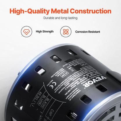 1/2 hk fläktmotor för ugn, 220 V 2,6 A, 1300 rpm 3-växlad, 10 mm axeldiameter, 20 mm axellängd, roterar moturs från axeländen, inkluderar CBB60 15 μF/450 V kondensator