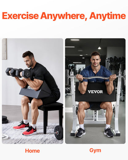Preacher Curl Pad, Portable Preacher Pad, Space-Saving Bicep Exercise Support, High-Density EVA Foam Weight Lifting Workout Equipment, Barbell & Dumbbell Bicep Curl Support Isolator for Home Gym