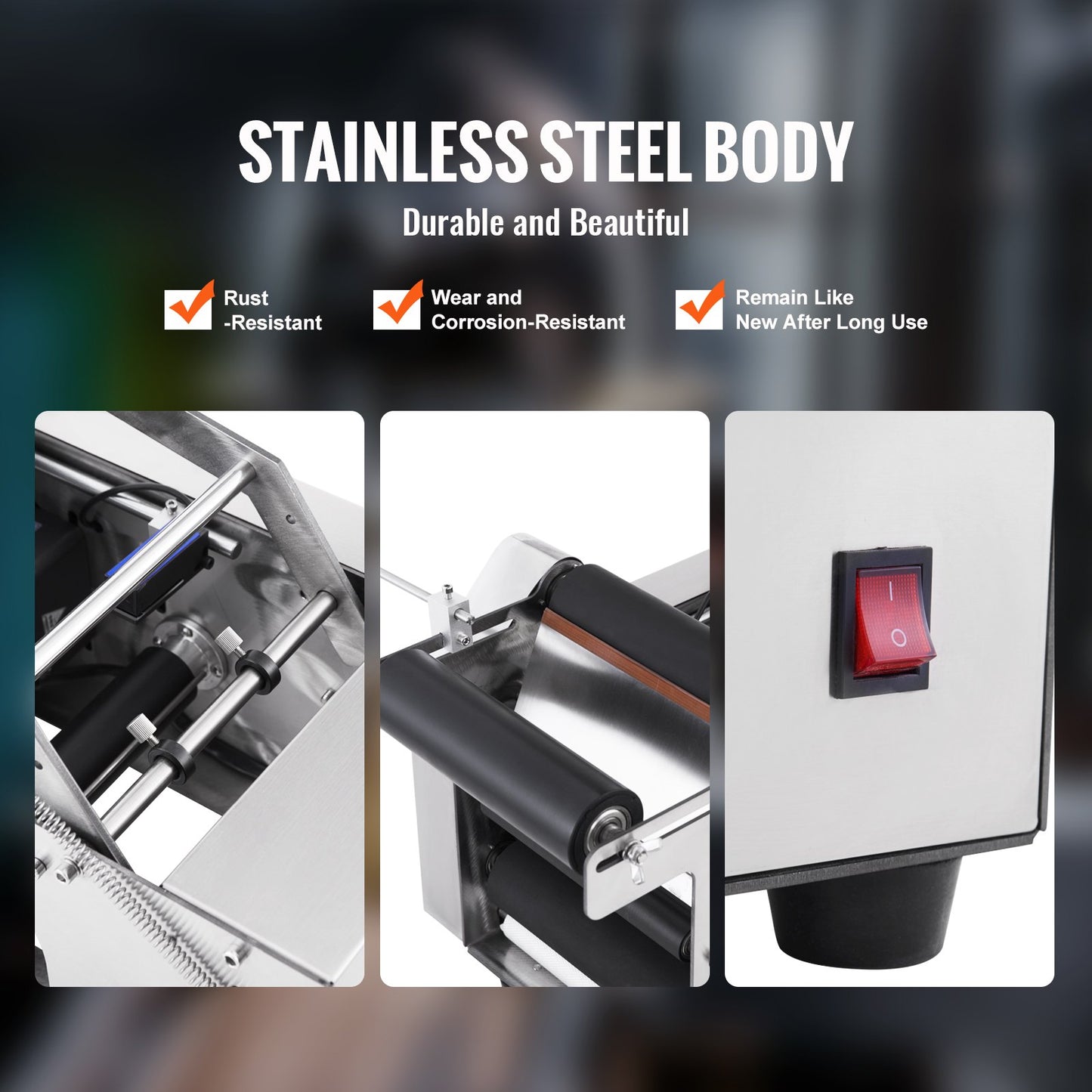 Semi-Automatic Round Labeling Machine, 20-50pcs/min, Electric Bottle Label Applicator for Round Bottles, Round Bottle Labeler Suitable for Bottle Diameter 0.79-4.72 inches (with Pressing Bar)