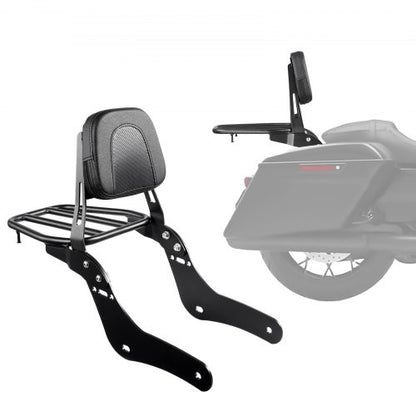 Motorcycle Backrest Sissy Bar with Luggage Rack, Compatible With Honda Rebel CMX 1100 2021-2022, 445mm Height, Detachable Passenger Backrest, Metal Frame and Leather Rear Pad, Black