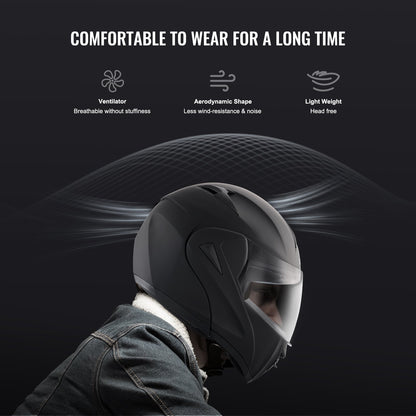 Motorcycle Helmet, Unmasked, Smart Street ABS & High Density Helmet with Bluetooth Communications & Interchangeable Lens, DOT Approved Comfortable Motocross Helmet, Fit for Youth & Adults