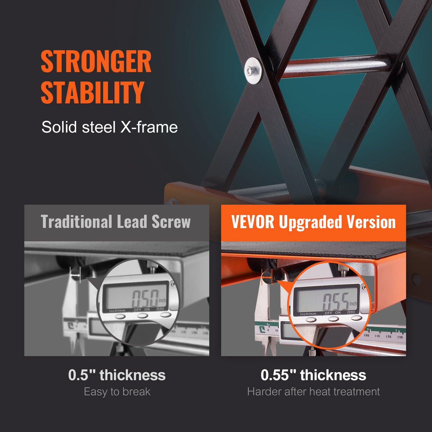 Motorcycle Scissor Jack Lift 499.5 kg Wide Deck Hoist Stand for ATVs Bike