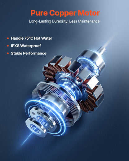 Macerator Pump, 1200W, 180 L/min(48 GPM) Flow, 33 ft/10 m Head, Macerator Sewerage Toilet Pump with 4 Water Inlets, Waste Water Disposal Upflush Machine for Toilet, Basement, Shower, Sink, Laundry, Bathtub