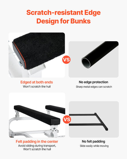 Vattenskotervagn, 1300 lbs lastkapacitet, vattenskoterställ, vattenskotervagn för att flytta vattenskoter, justerbara britsar med 4 hjul och 2 bromsar, kraftig vattenskotervagn för kajaker, vattenskotrar, motorbåtar
