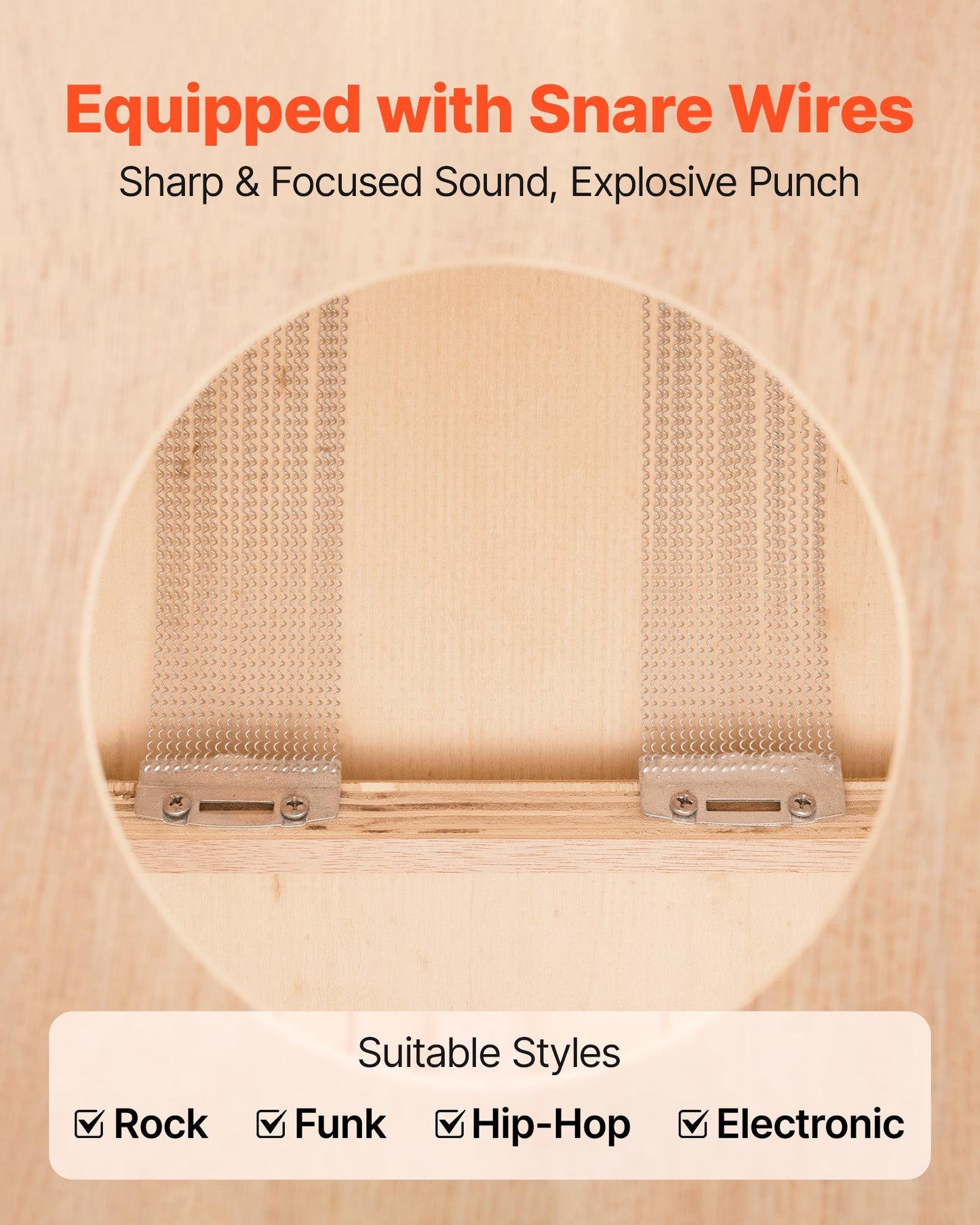 Cajon-trumma, med invändiga virveltrådar, lätt slagverkslåda i trä, bärbart truminstrument i björkträ med resväska, för nybörjare och proffs, 305 x 305 x 430 mm