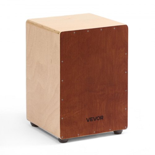 Cajon Box Drum, with Internal Snare Wires, Lightweight Wooden Percussion Box, Portable Birch Wood Drum Musical Instrument with Silicone Feet, for Beginners and Professionals, 305 x 305 x 430 mm