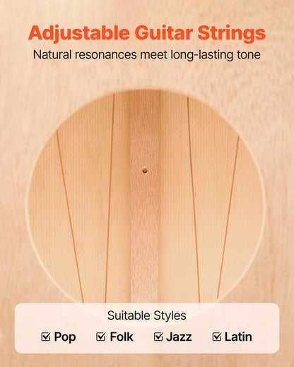 Cajon-trumma, med invändiga gitarrsträngar, lätt slagverkslåda i trä, bärbart truminstrument i björkträ med resväska, för nybörjare och proffs, 305 x 305 x 430 mm