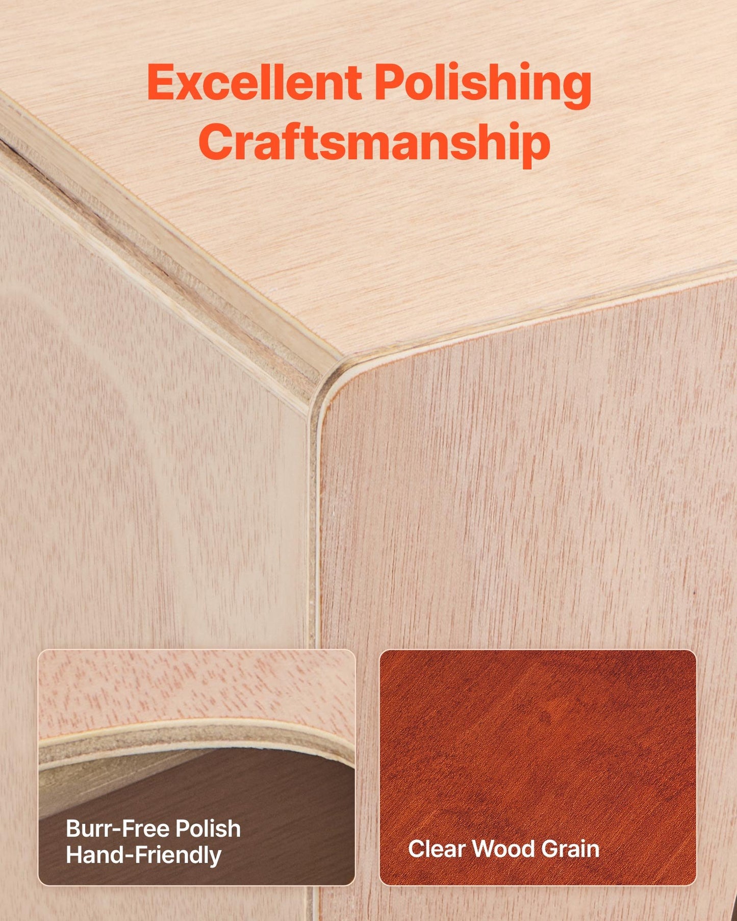 Cajon-trumma, med invändiga gitarrsträngar, lätt slagverkslåda i trä, bärbart truminstrument i björkträ med resväska, för nybörjare och proffs, 305 x 305 x 430 mm