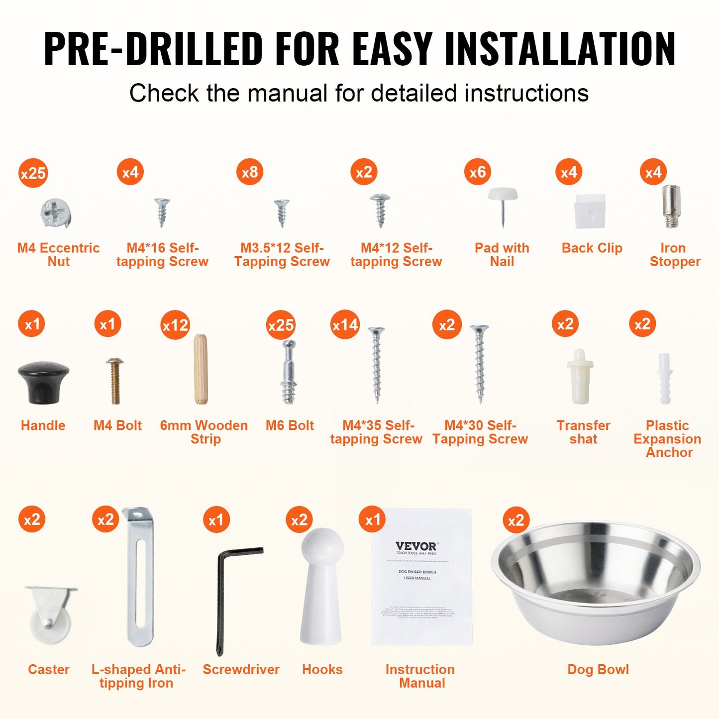 Pet Feeding Station with 2 Stainless Steel Bowls, Elevated Dog Bowls with Storage, Dog Food Storage and Feeder Station with Tilt Out Storage Cabinet, Pet Toy Storage Organizer, for Small Dogs