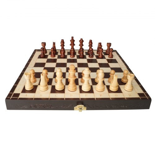 Magnetic Wooden Chess Set, 12 Inch Chess Game Set, 2 Extra Queens Beginner Chess Set, Folding Chess Board Games with Chess Pieces, Storage Slots, and Box, Portable Travel Gift for Adults Kids