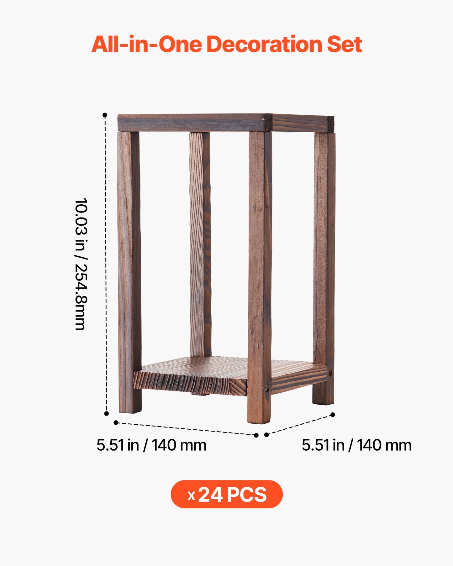 24 Pcs Wooden Wedding Lantern, Cedar Wood and Plastic Wooden Lantern Candle Holder, Rustic Decorative Home Centerpiece Ideal for Wedding Table Party Farmhouse Indoor Decor, Brown