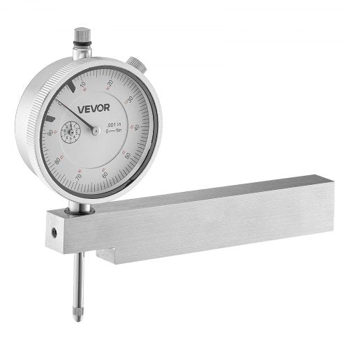 Dial Test Indicator with Metal Base, 0.03 mm Accuracy, 0-25.4mm Range, Easy to Read Large Dial, Professional for Narrow Area Measurement, Industrial Machining & Inspection, Precision Testing