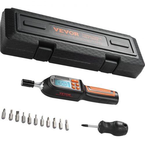 Digital Torque Screwdriver, 0.64 cm Drive Screwdriver Torque Wrench, Electrician Torque Screwdriver with LCD, 0.30-7.98 N·m Torque Range, 0.01 N·m Increment Torque Screwdriver with Bits & Case