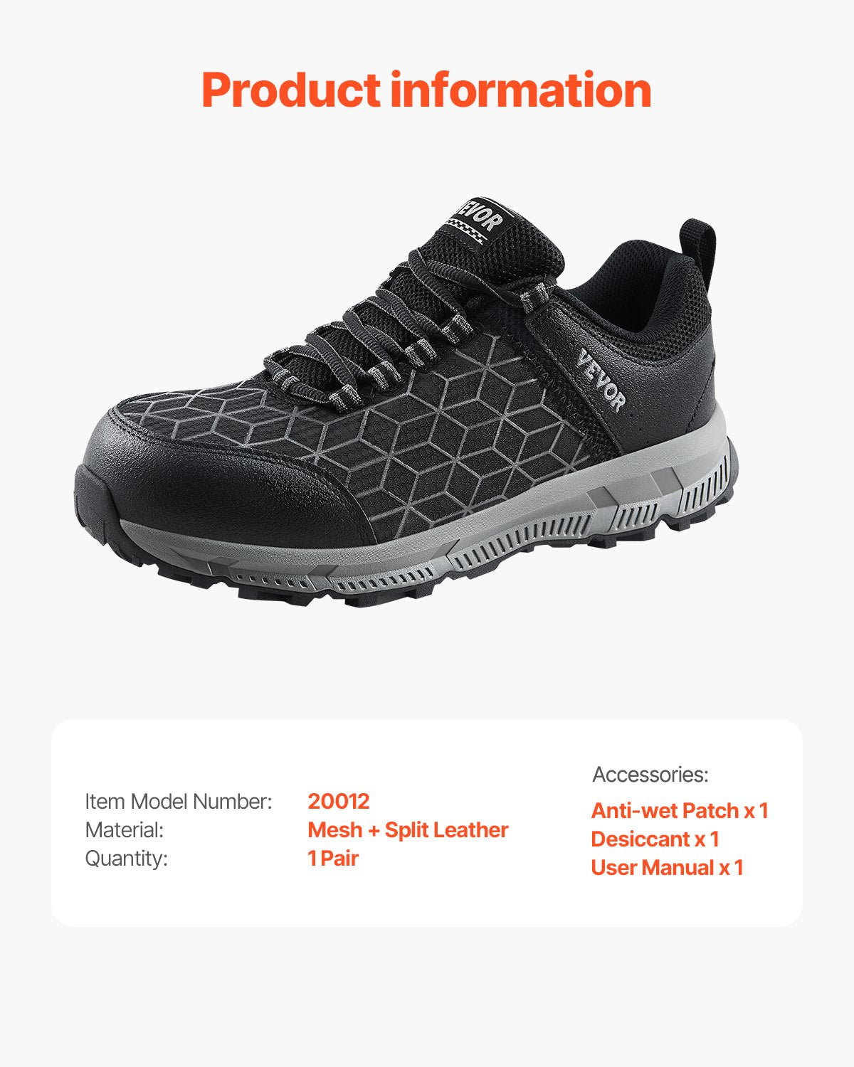 Steel Toe Shoes for Men, US Size 8.5, Men’s Cushion Sport Safety Toe Athletic Work Shoe, Indestructible Safety Sneakers Lightweight,Breathable Industry Construction Work Shoes, Black