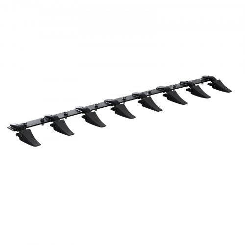 Bucket Tooth Bar, 66'', Heavy Duty Tractor Bucket 8 Teeth Bar for Loader Tractor Skidsteer, 4560 lbs Load-Bearing Capacity Bolt On Design, for Efficient Soil Excavation and Bucket Protection